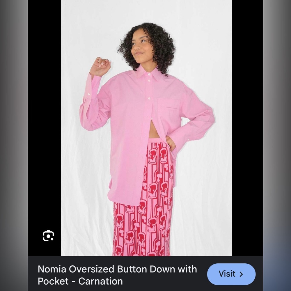 Nomia oversized button down - pink